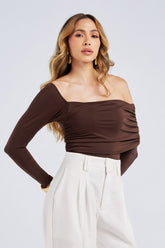 BODY BUSTO ASSIMÉTRICO COM DRAPEADOS