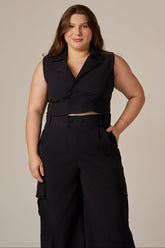 COLETE CROPPED BOTÕES DUPLO