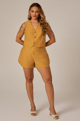 SHORT ALFAIATARIA COM RECORTES