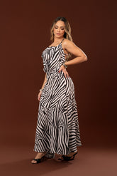 VESTIDO MIDI DEGAGÊ ZEBRA