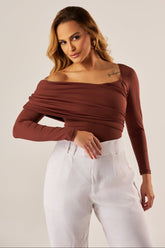 BODY BUSTO ASSIMÉTRICO COM DRAPEADOS