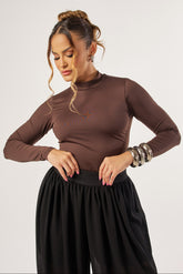 BLUSA GOLA ALTA COM MANGA LONGA