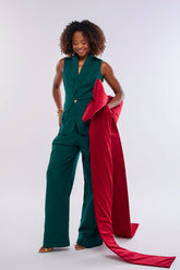 CALÇA RETA ALFAIATARIA COM PREGAS