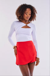 SHORT SAIA ALFAIATARIA BARRA ASSIMÉTRICO