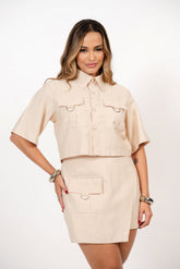 CAMISA CROPPED BOLSOS CARGO