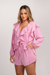 BLUSA MANGA LONGA COM BABADOS