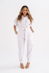 CALÇA SLOUCHY COM CINTO E BOLSOS CARGO