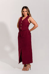 SAIA MIDI ALFAIATARIA COM FENDA