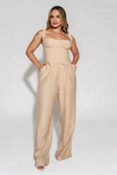 CALÇA RETA ALFAIATARIA COM PREGAS