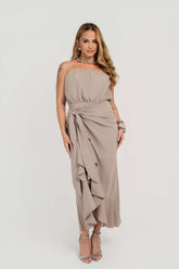 VESTIDO TOMARA QUE CAIA COM TRANSPASSE