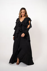 VESTIDO BOHO LONGO COM BABADOS