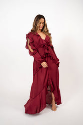 VESTIDO BOHO LONGO COM BABADOS