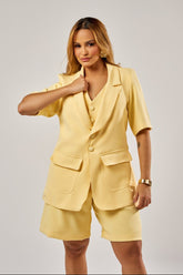 BLAZER ALFAIATARIA MANGA CURTA BOLSOS CARGO