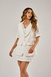 BLAZER ALFAIATARIA MANGA CURTA BOLSOS CARGO