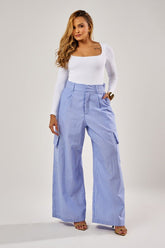 CALÇA FIO TINTO BOLSOS CARGO