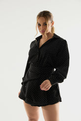 SHORT SAIA COM BRILHO CRISTAIS