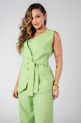 COLETE ALFAIATARIA COM FAIXA VERDE