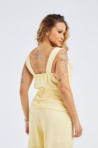 BLUSA ASSIMÉTRICA DEGAGÊ ALFAIATARIA LEVE