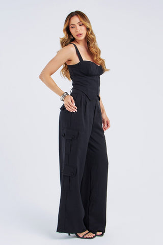 CALÇA WIDELEG BOLSOS CARGO