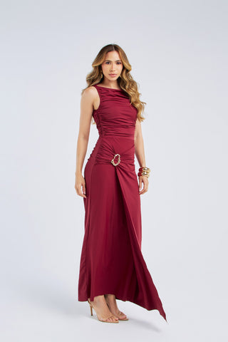 VESTIDO LONGO BUSTO DRAPEADO