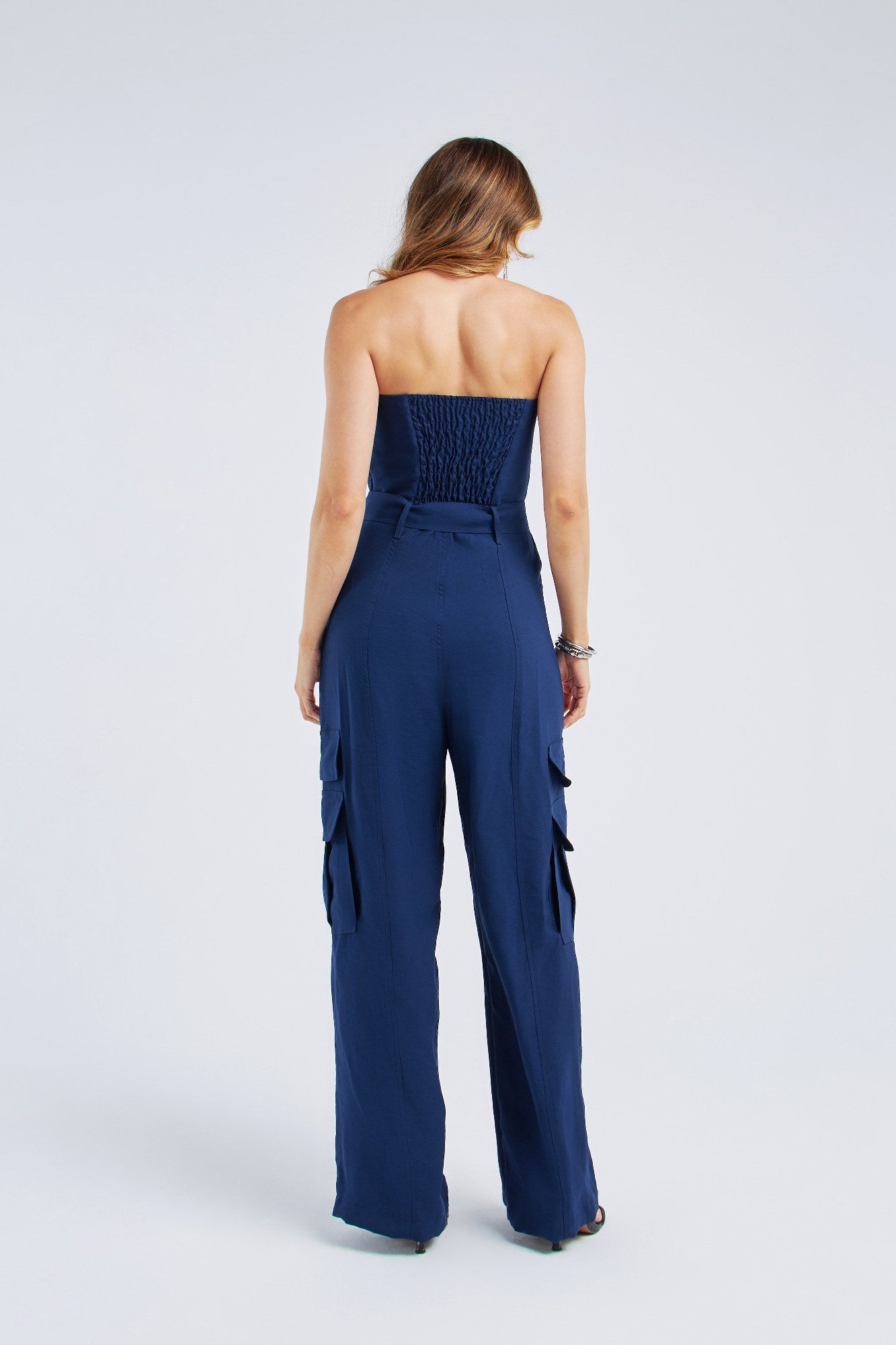 MACACÃO TOMARA QUE CAIA BOLSOS CARGO COM CINTO