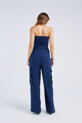 MACACÃO TOMARA QUE CAIA BOLSOS CARGO COM CINTO