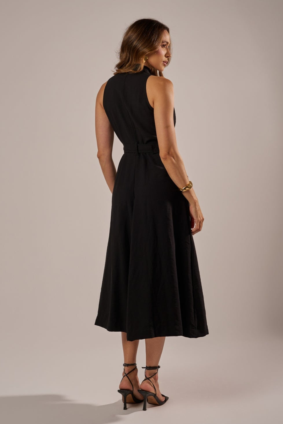 VESTIDO CHEMISE  MIDI COM CINTO