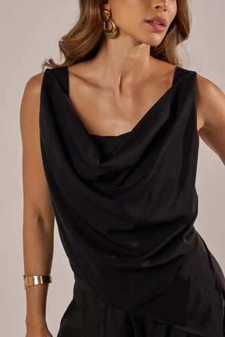 BLUSA ASSIMÉTRICA DEGAGÊ ALFAIATARIA LEVE