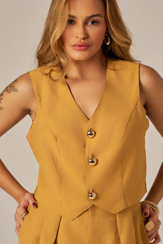 COLETE CROPPED MAXI BOTÕES