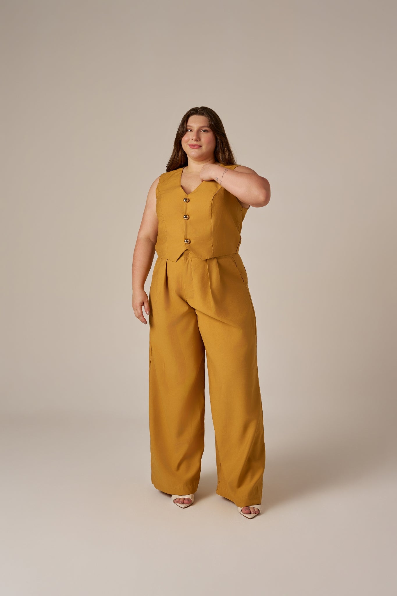 CALÇA PANTALONA MAXI PREGAS