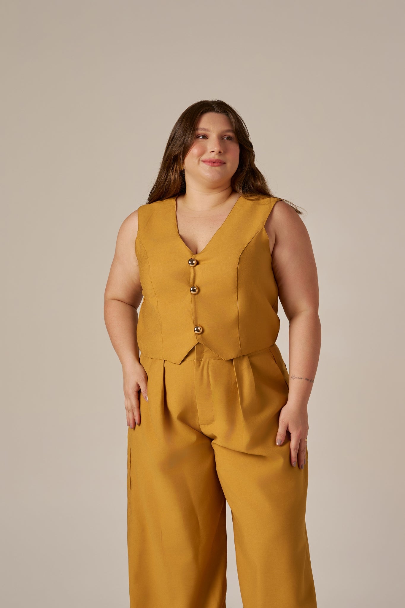 CALÇA PANTALONA MAXI PREGAS