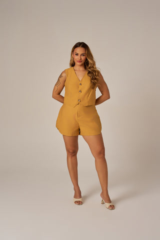 SHORT ALFAIATARIA COM RECORTES