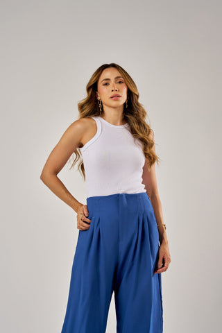 CALÇA PANTALONA CLÁSSICA COM PREGAS