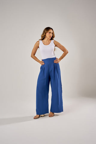 CALÇA PANTALONA CLÁSSICA COM PREGAS