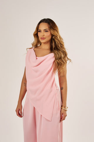 BLUSA ASSIMÉTRICA DEGAGÊ ALFAIATARIA LEVE