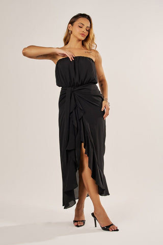 VESTIDO MIDI TOMARA QUE CAIA COM AMARRAÇÃO