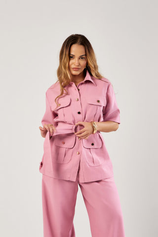 CAMISA PARKA BOLSOS CARGOS COM CINTO