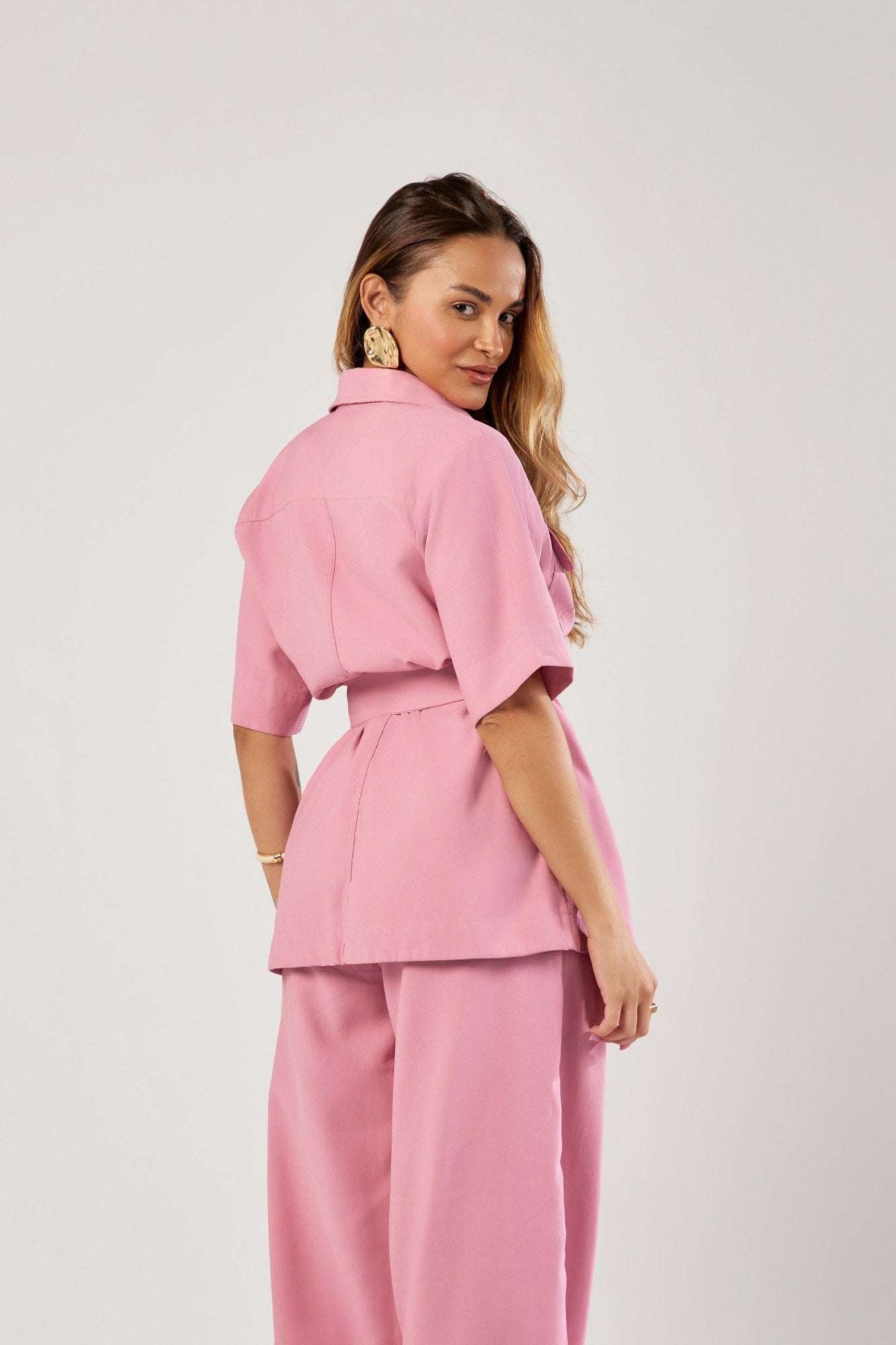 CAMISA PARKA BOLSOS CARGOS COM CINTO