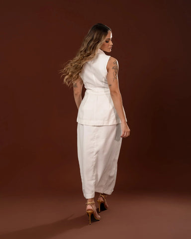 BLUSA PEPLUM ALFAIATARIA BOLSOS CARGO