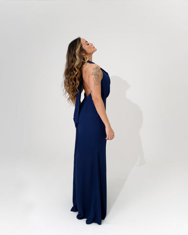 VESTIDO MIDI FRENTE ÚNICA DEGAGÊ