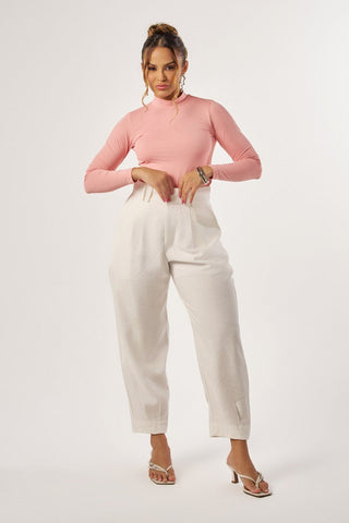 BLUSA GOLA ALTA COM MANGA LONGA