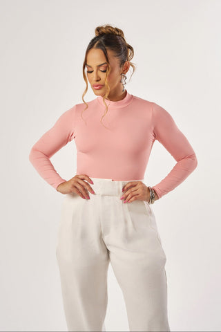 BLUSA GOLA ALTA COM MANGA LONGA