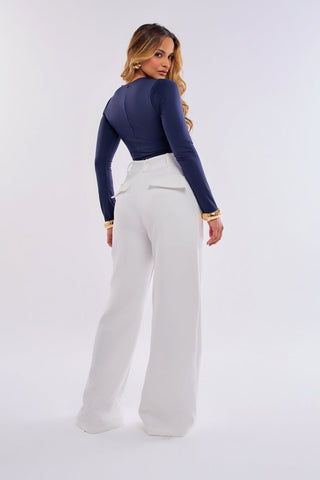 BODY MANGA LONGA COM AJUSTE METÁLICO