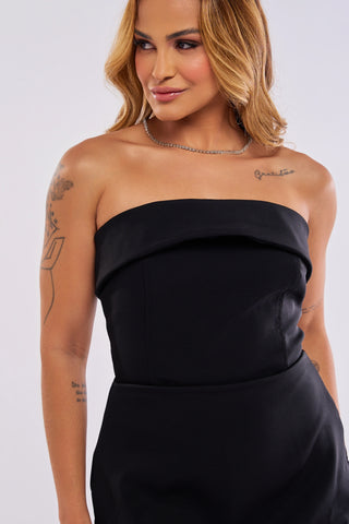 VESTIDO CURTO ALFAIATARIA TOMARA QUE CAIA