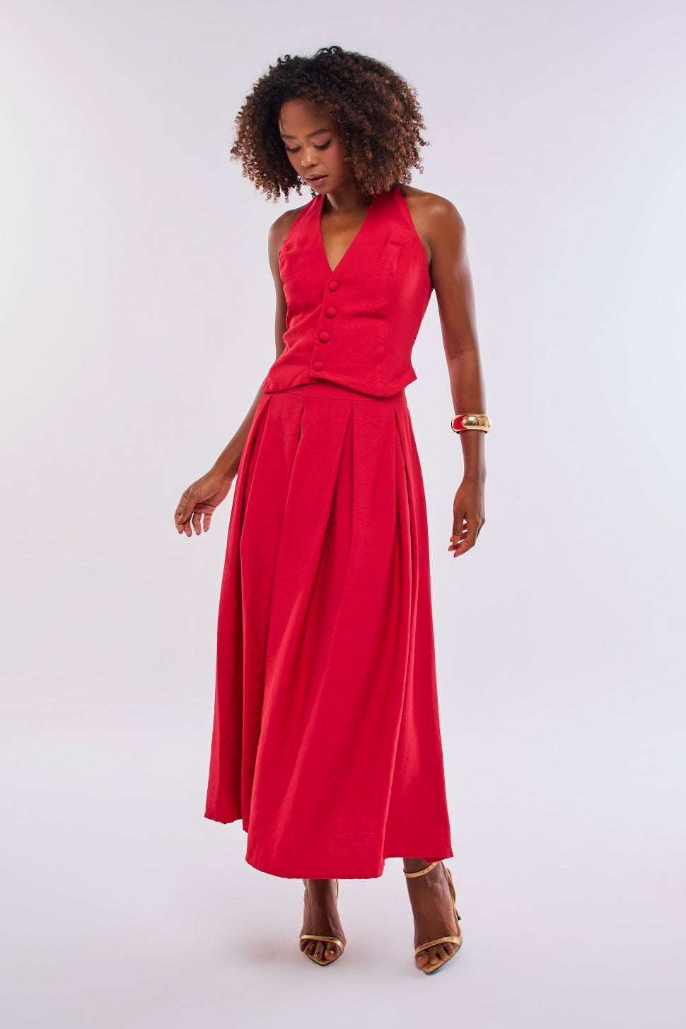 SAIA MIDI ALFAIATARIA COM PREGAS