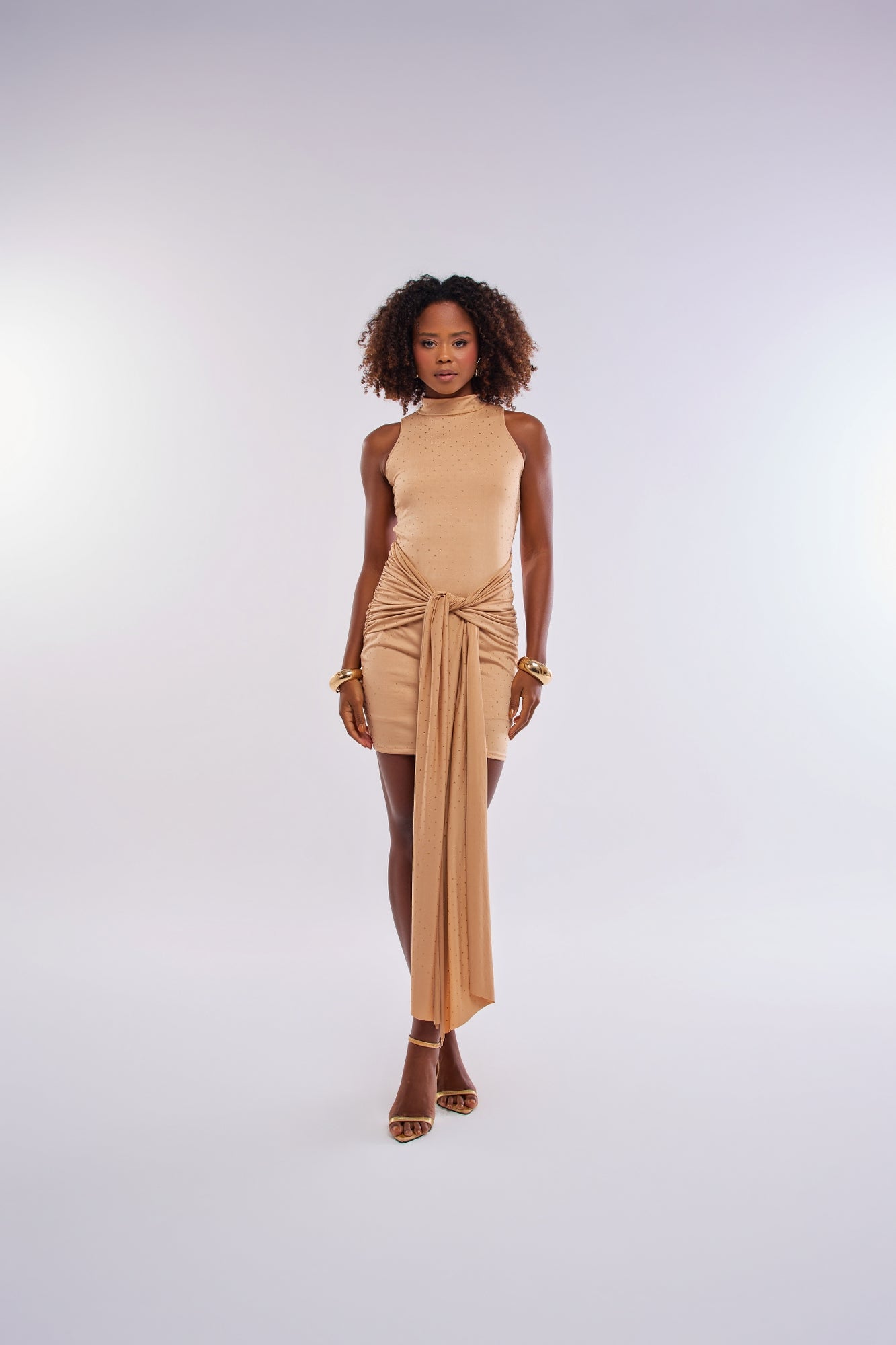 VESTIDO CURTO MAXI FAIXA COM CRISTAIS