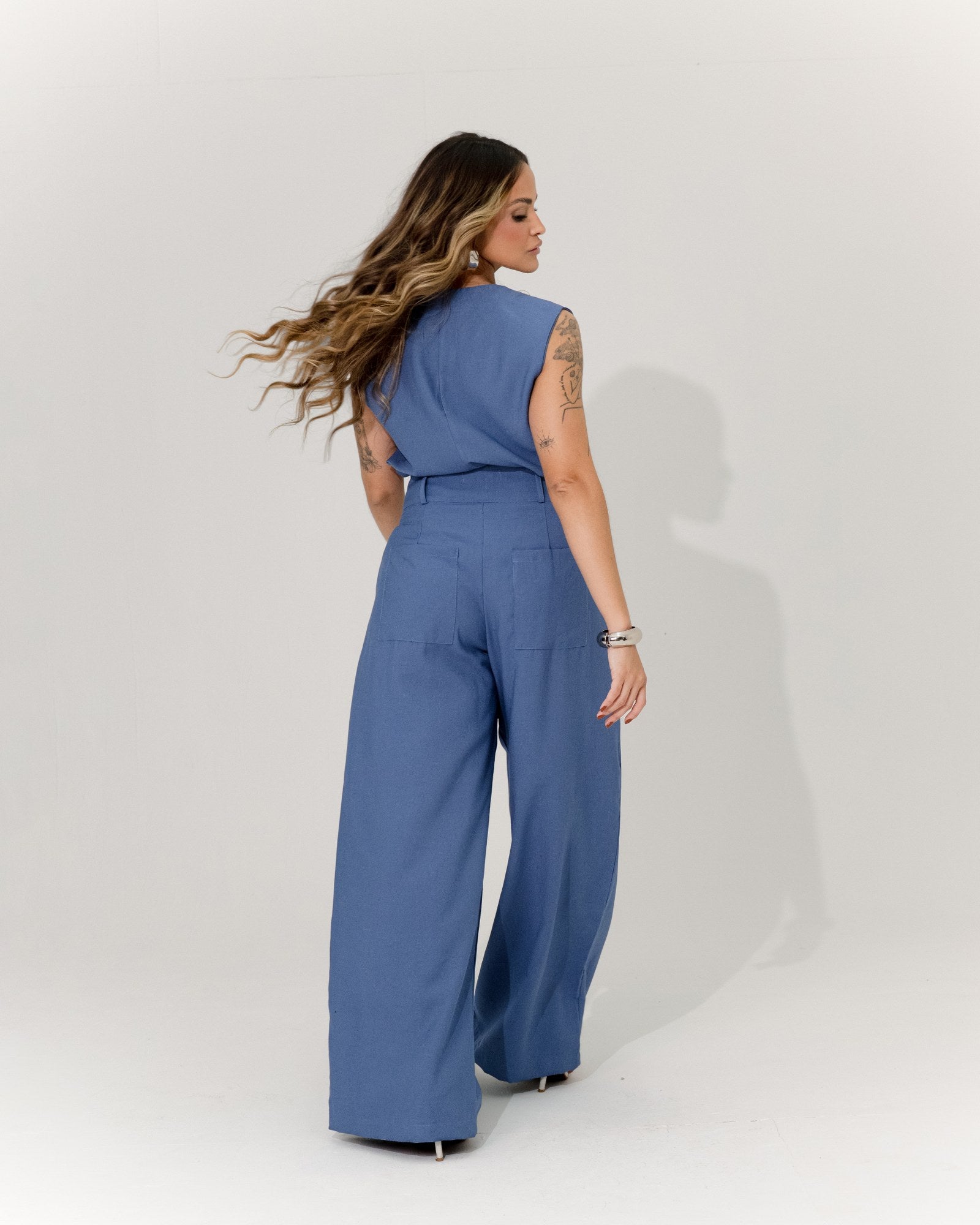 CALÇA PANTALONA MAXI PREGAS