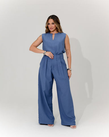 CALÇA PANTALONA MAXI PREGAS