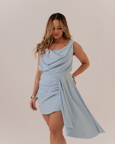BLUSA ASSIMÉTRICA DEGAGÊ ALFAIATARIA LEVE