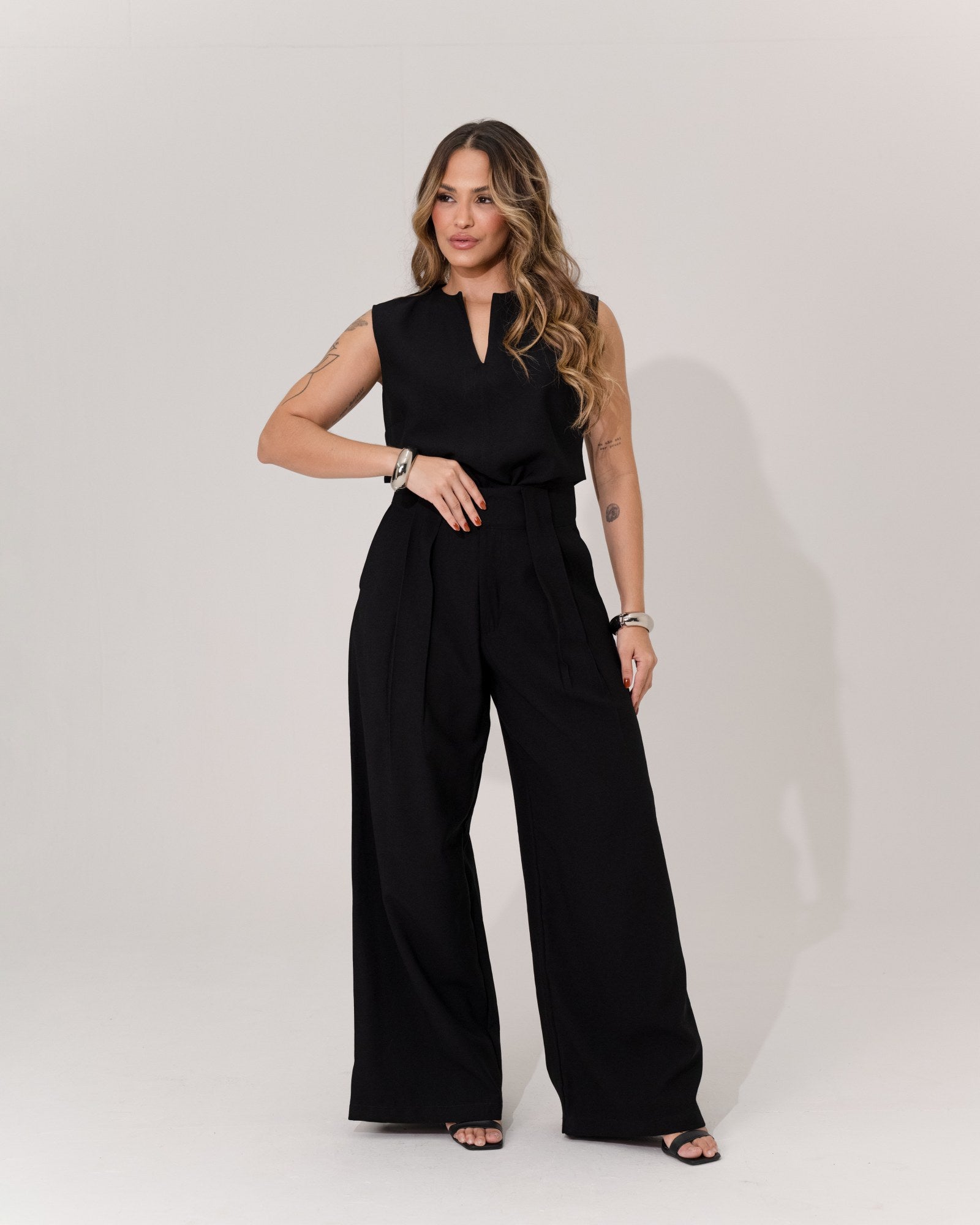 CALÇA PANTALONA MAXI PREGAS